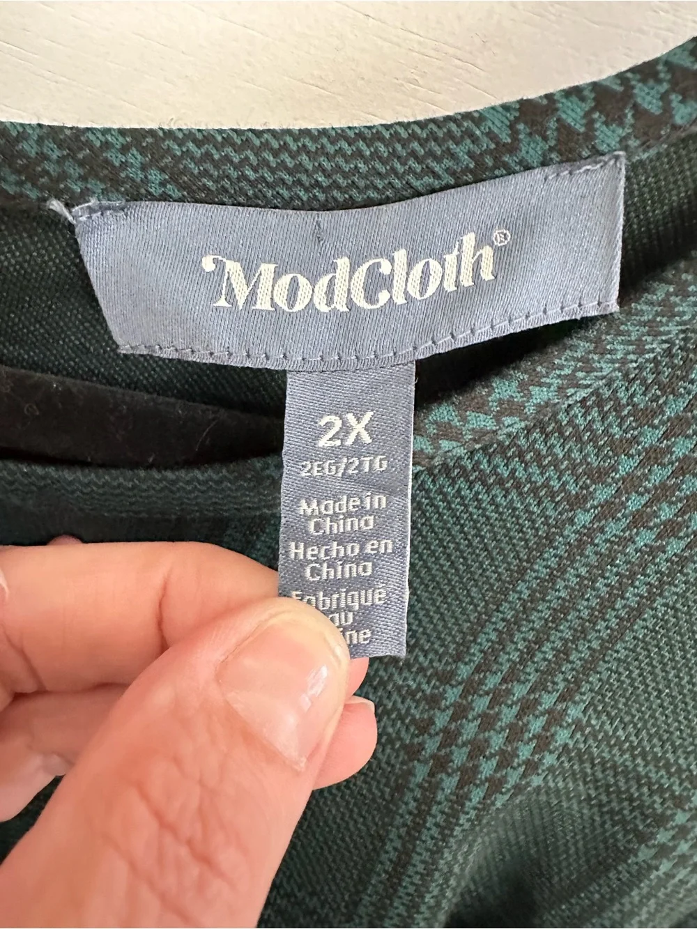 Modcloth 2X green plaid fit and flare plus size midi dress preppy schoolgirl - Picture 5 of 12